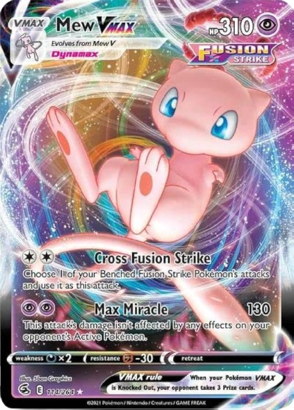 Mew VMAX : SWORD AND SHIELD - FUSION STRIKE 114/264 - Pokemon Single Card